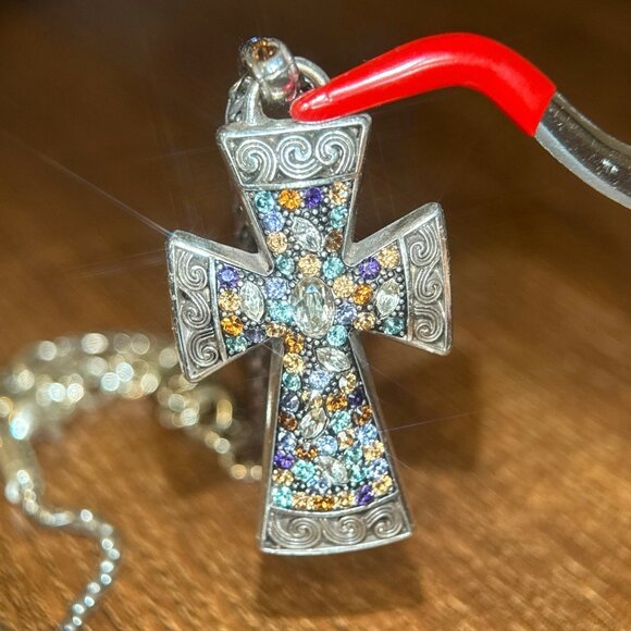 Brighton Voyage Trust Cross Multistones Necklace - Picture 3 of 10